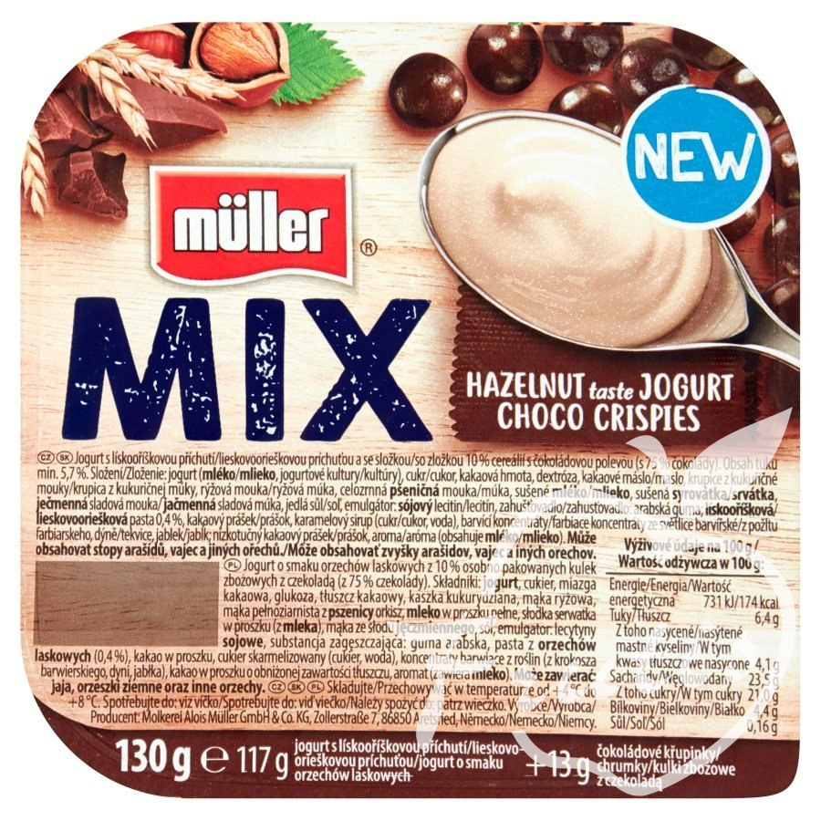 Muller Mix jogurt orzech laskowy (130g)