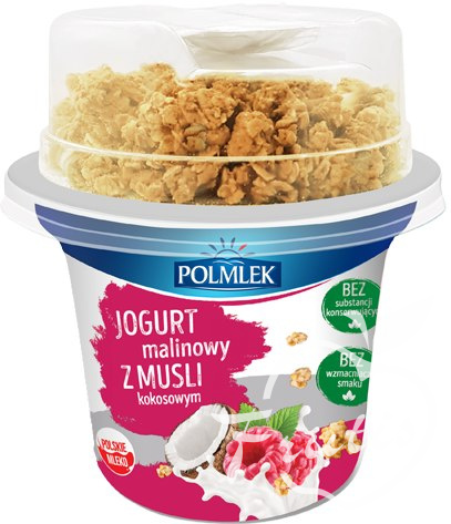 Polmlek Jogurt z malinami z musli (210g)