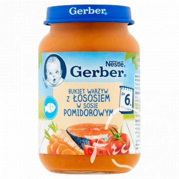 Gerber bukiet warzyw z łososiem w sosie pomidorowym (190g)