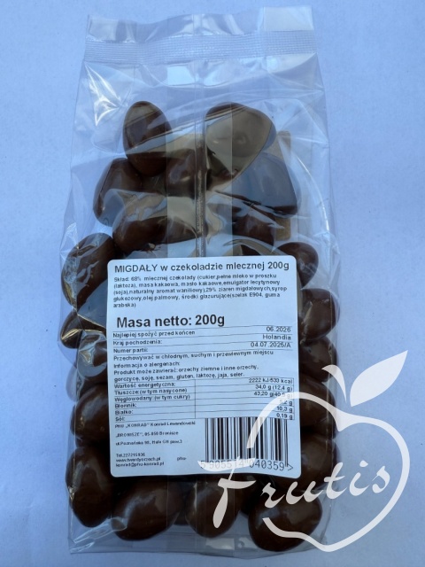 Migdały w czkoladzie mlecznej (200g) Migdały w czkoladzie mlecznej (200g)